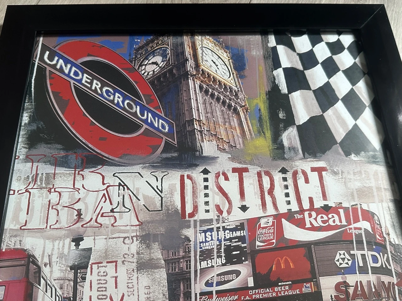 Industriële decoratie Muur Schilderij Londen 35x35 cm – Zwart Frame - London – photo 3
